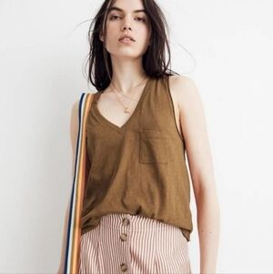 Madewell Whisper Cotton V-Neck Pocket Tank